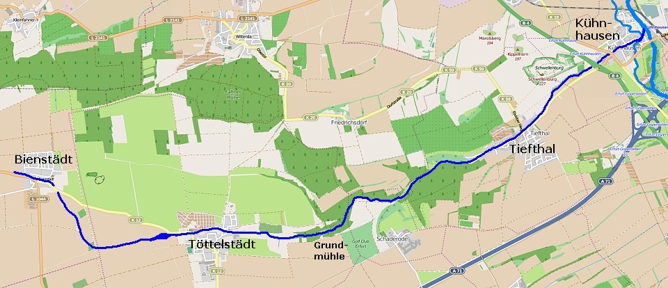 Verlauf des Weißbachs